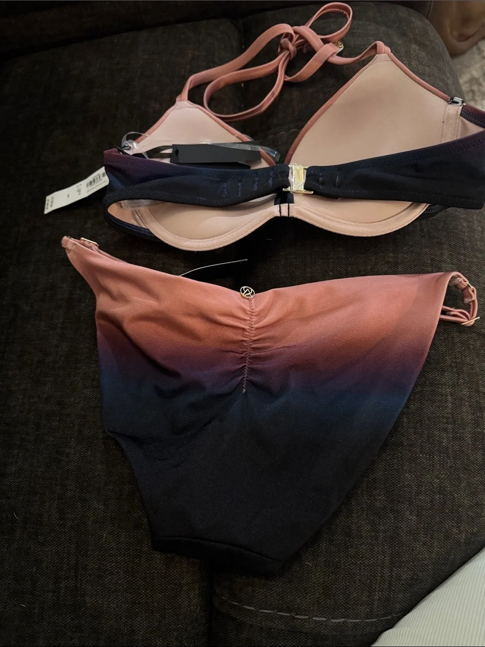 Victoria's Secret Ombre Push-Up Bikini Set - Pink, Navy